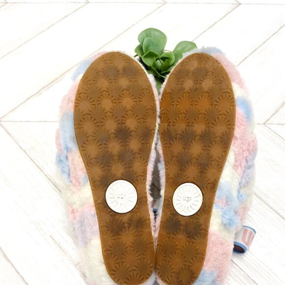 UGG Fluff Yeah Slide Cali Collage Pride Stripes Pastel Rainbow US 7 - Picture 15 of 16